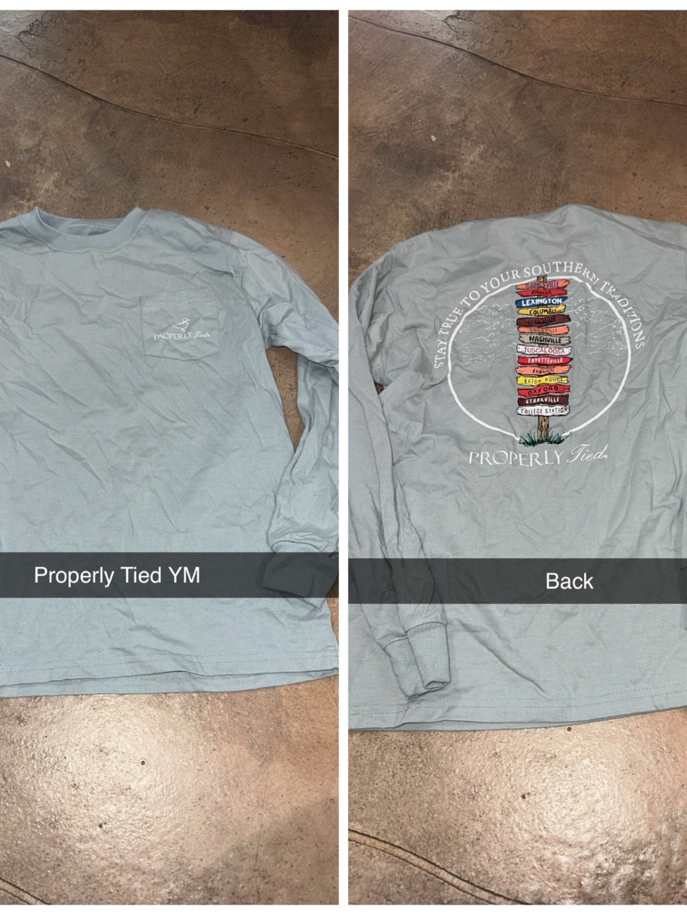 Properly Tied Youth Light Blue Long-Sleeve Graphic Tee